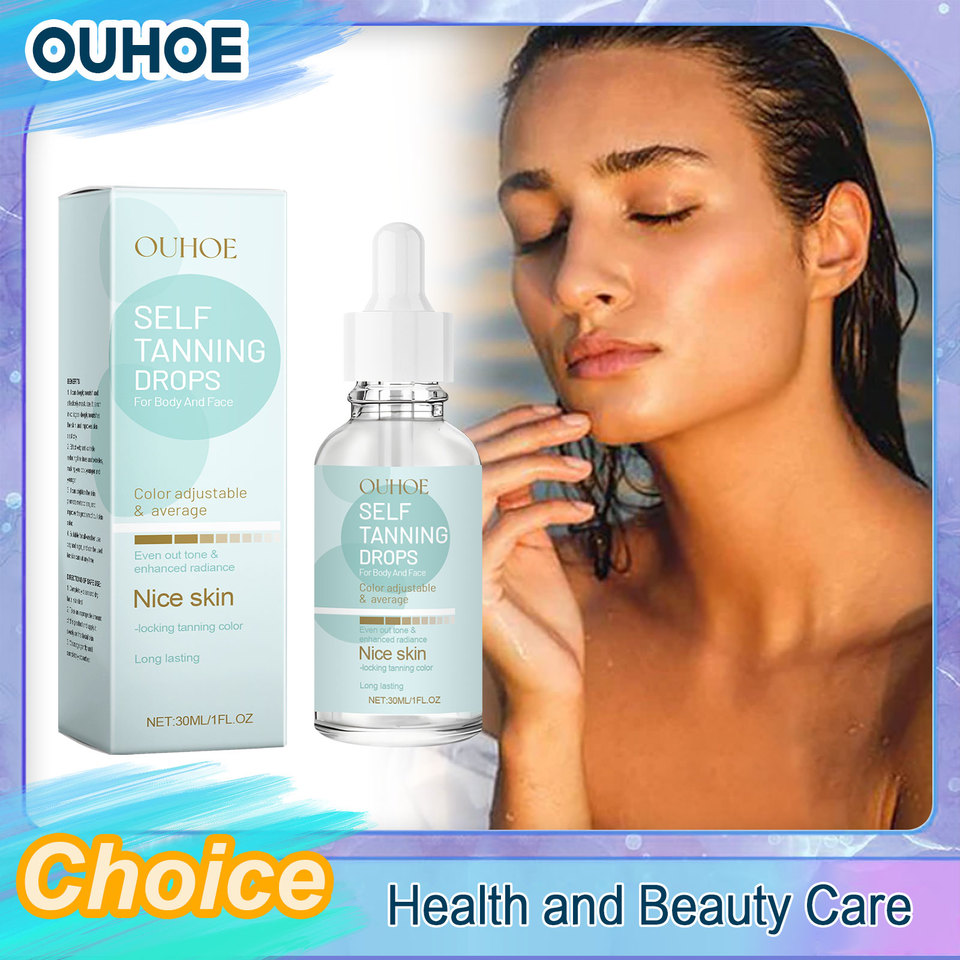 Self Tanning Drops Bronzed Sunless Solarium Sexy Suntan Sun UV Block Tanner Indoor Naturally Darken Face Body Beauty Essence Oil