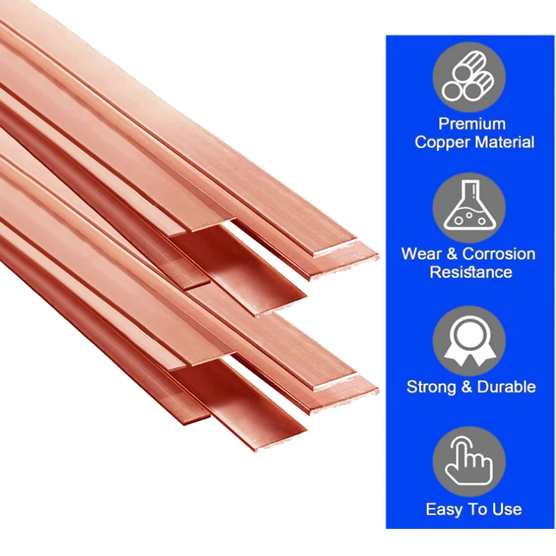 99.9% Pure Copper Thickness 1mm-8mm Copper Strip Red Pad Foil Plate Bar DIY CNC Material 1Pcs copper strip material