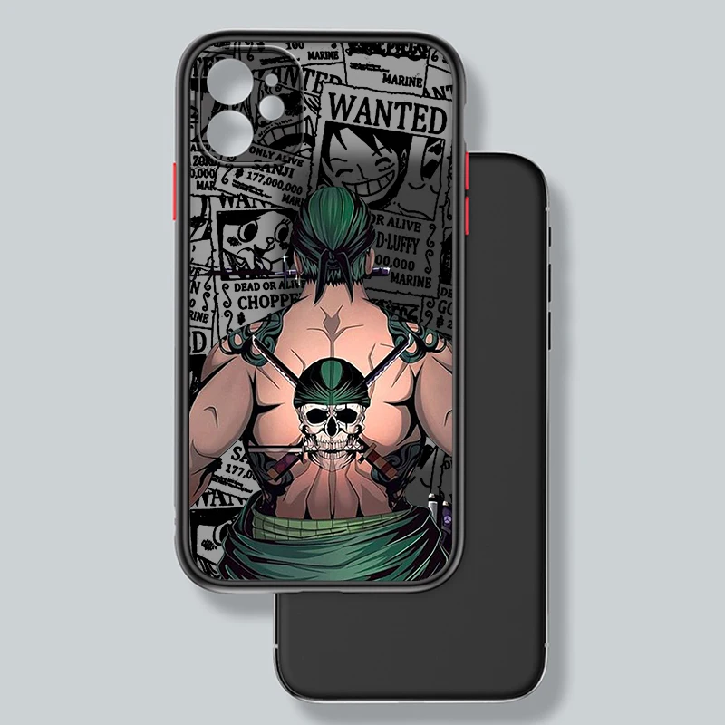 thumbnail image 1 of Funda de teléfono translúcida esmerilada de Anime One Piece para Apple iPhone 15 14 13 12 11 XS XR X 8 7 SE Pro Max Plus Mini, 1 of 5