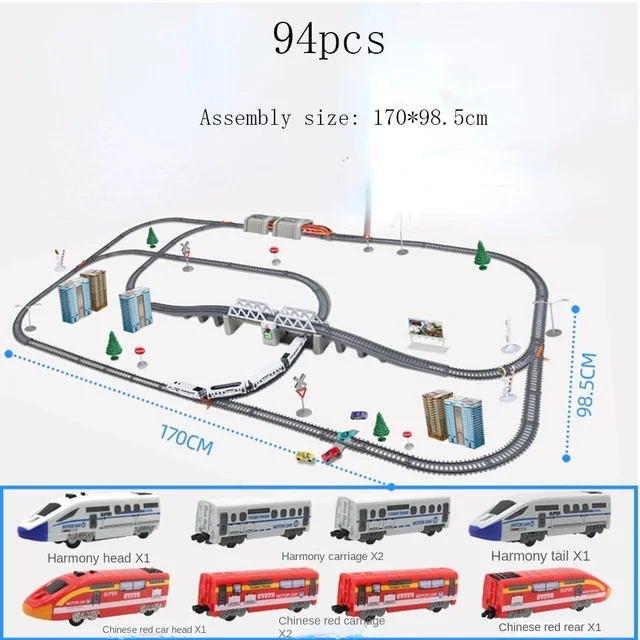 Electric Train High Speed Train Model Railway Track Harmony Rail Toy Car  Assemble DIY Set Children Christmas Gift Toy for Boy 6