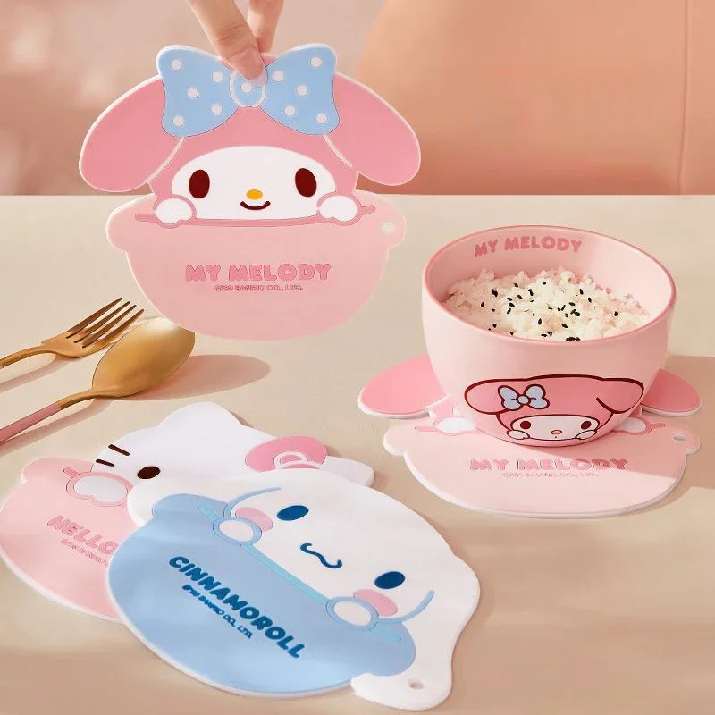 

Sanrio Kawaii Hello Kitty изоляционный коврик Cinnamoroll My Melody мультяшный детский креативный водонепроницаемый маслостойкий силиконовый коврик