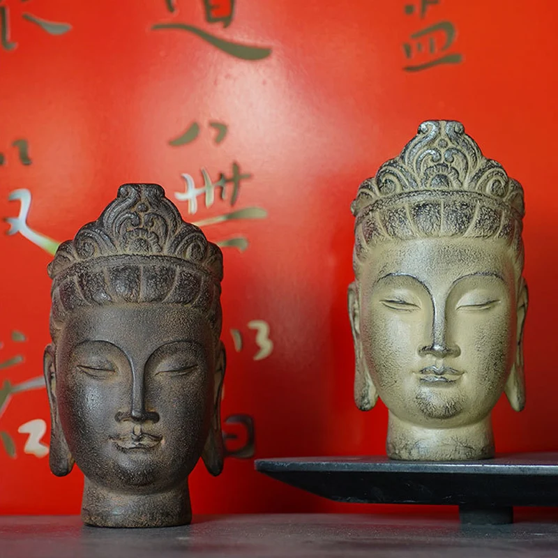 

Статуя Будды в стиле ретро, искусственная статуя Будды, украшение для гостиной, офиса, виллы, кабинета