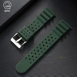 Universal Quick Release Silicone Watchband - Soft, High - Quality Replacement Strap - Black Buckle (Green)