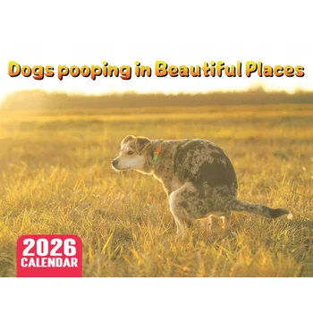 2026 Calendario per cani che fanno la cacca-Anno Pianificatore mensile e agenda Organizzatore Calendario da parete Divertenti regali per bavaglio per feste per gli amici