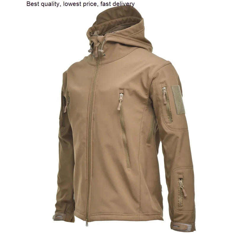 

Shark Skin SoftShell Mens Outdoor Hunting Hiking Waterproof Military Jacket Tactical Windbreaker Army Combat Hooded Coat