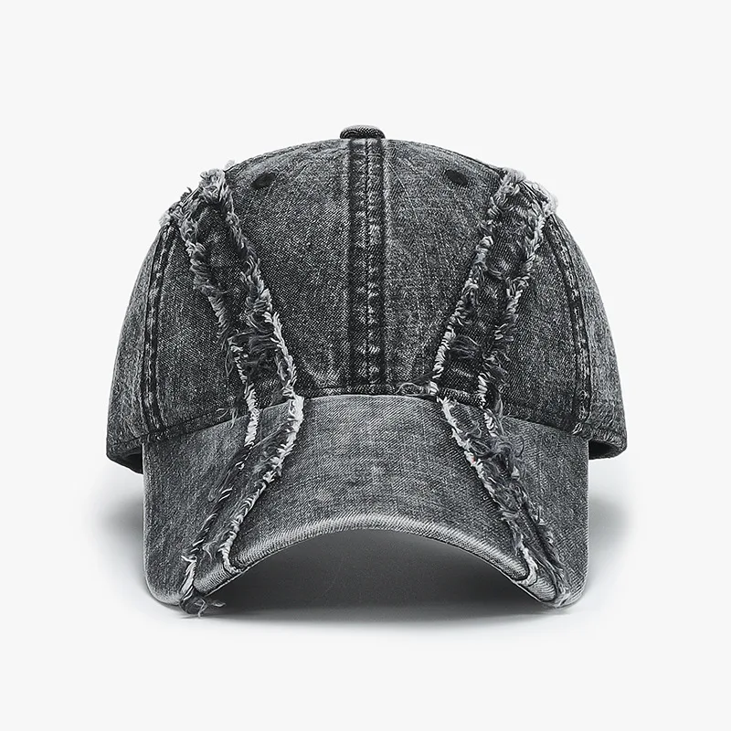Avrupa Amerikan Burrs Denim Beyzbol Şapkası Erkek Kadın Retro Yumuşak Üst Moda Ördek Gagası Şapka Yıkanmış Siyah Snapback Şapka
