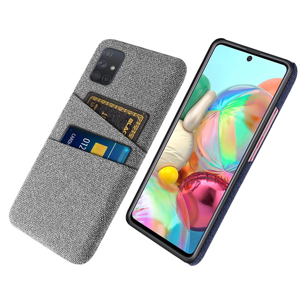 A71 Per Samsung Galaxy A71 4G Caso Tessuto Di Lusso Doppia Scheda Di Copertura Del Telefono Per Samsung A71 A 71 4G Sm-A715F/Ds Funda Coque Capa