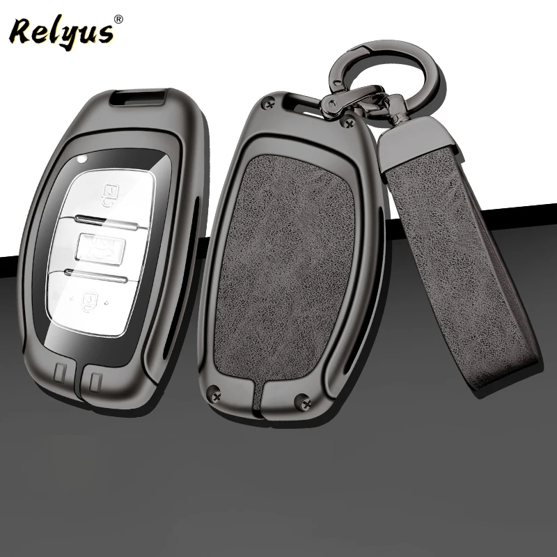 

Zinc Alloy Car Remote Key Case Cover for Hyundai ix35 Lead Joyful Rena Metal Protector Shell Keychain Key Bag Auto Accessories