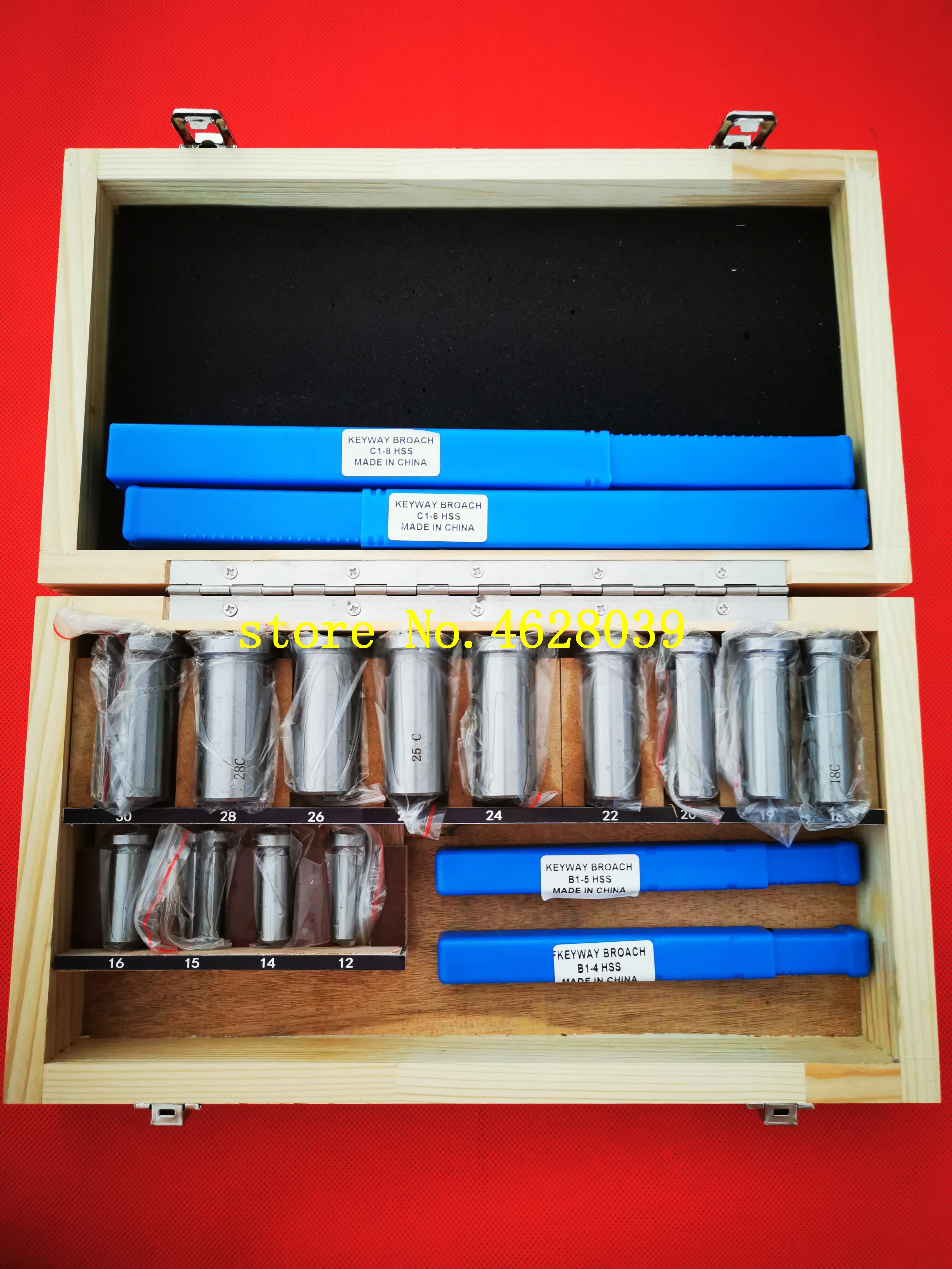 22pcs Keyway Broach Bushing Shim Set Metric System 12-30 HSS Keyway Tool for CNC Top Quality