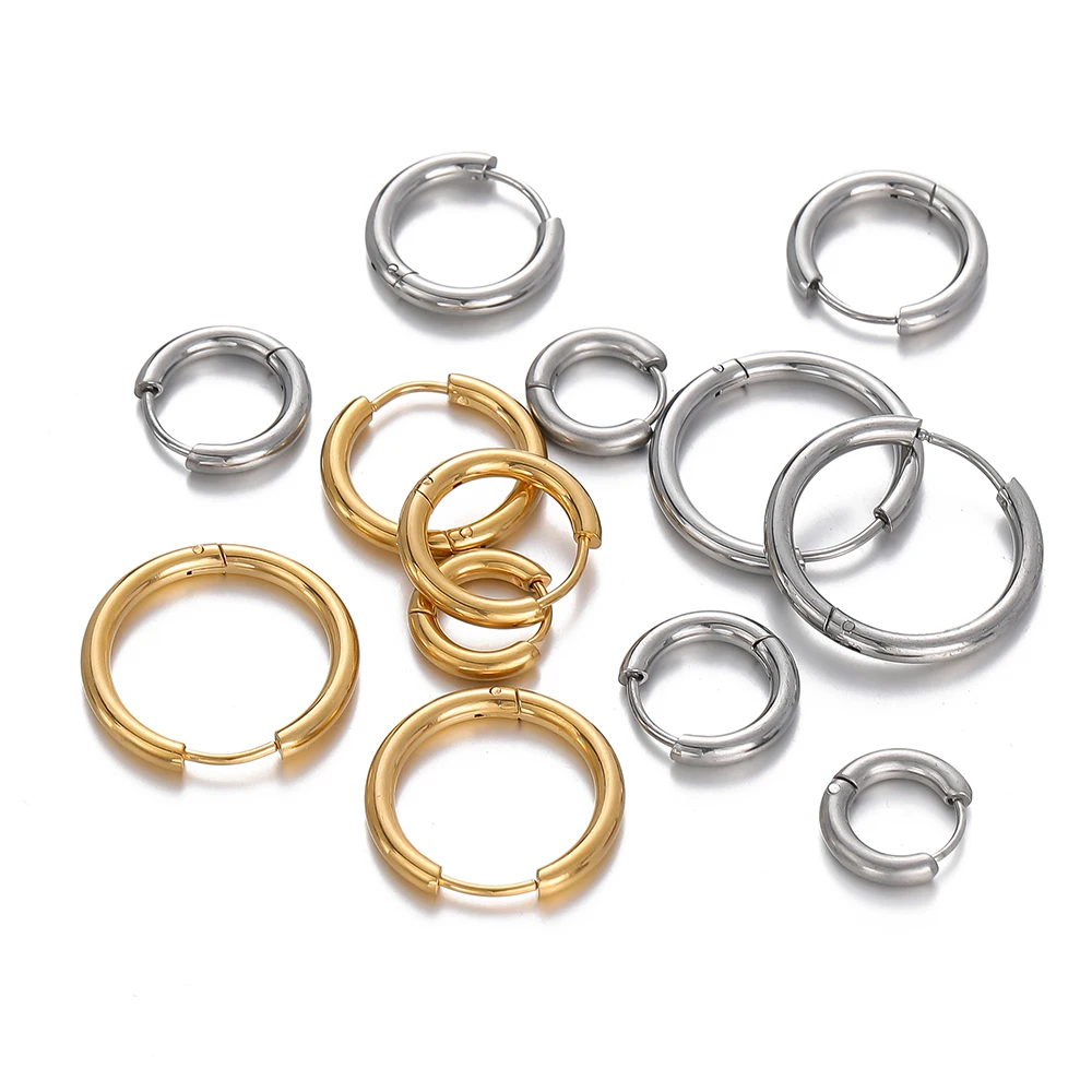 6/10 Teile/los Edelstahl Runde Form Ohrring Schnalle Anschlüsse Für Handgemachte DIY Schmuck Ohrring Stud Machen Zubehör – Detail 1