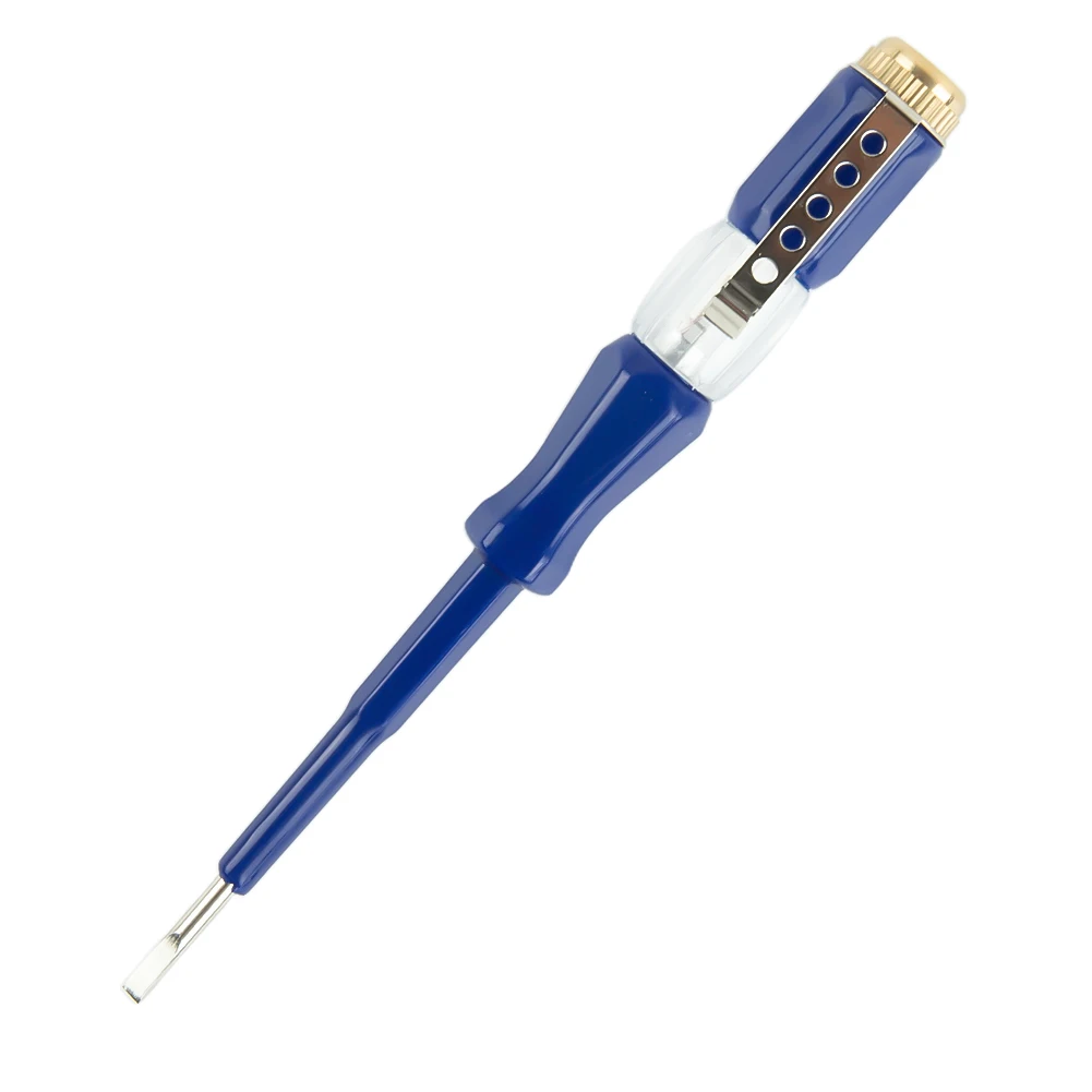 

1pc Test Pen LED Voltage Tester Slotted Tip Testing Pen 100-500V Flat Screwdriver Multifunctional Household Electrician Test Pen