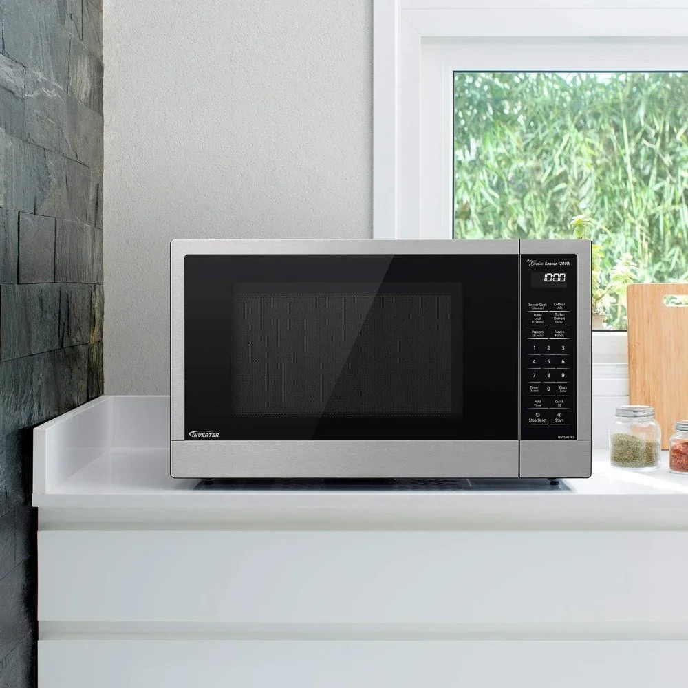 Microwave Oven, 1.2 cu.ft, Stainless Steel/Silver,1200W,stainless steel countertop oven, Microwave Ovens 6