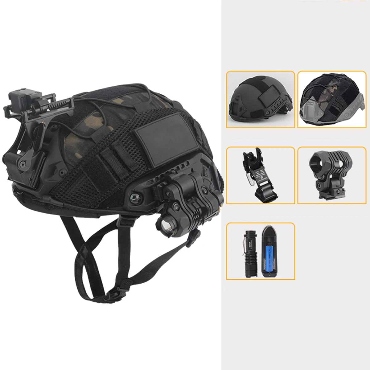 Casque Tactique Avec Caméra Sinairsoft - Vision Nocturne IR 1080P - Chasse Paintball