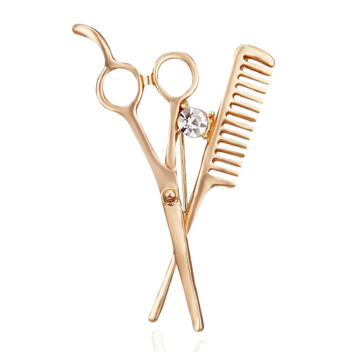 Rinhoo niedliche kleine schaufel förmige Broschen für Frauen kreative Goldfarbe Strass Schaufel Anstecknadeln Metall knopf Abzeichen Schmuck – Detail 7