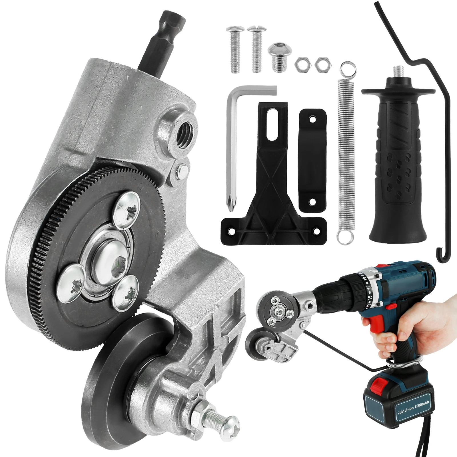 

Electric Drill Plate Cutter Sharp Wear Resistant Metal Sheet Cutter Precise Fast Cutting Plate Punch Shears Drill Attachment for