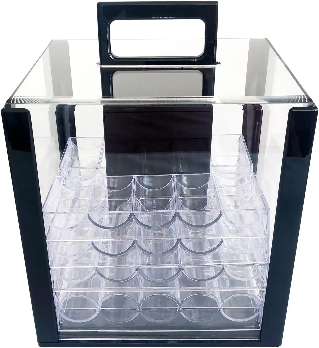 

Yuanhe Acrylic Chip Case Chip Carrier(1000 Chips Capacity)-With 10 Chip Racks/Chip Trays