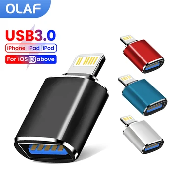Olaf-USB OTG 아이폰 14 13 12 11 프로 아이패드 U 디스크 컨버터, 조명 수-USB 3.0 어댑터, iOS 13 위 OTG 어댑터