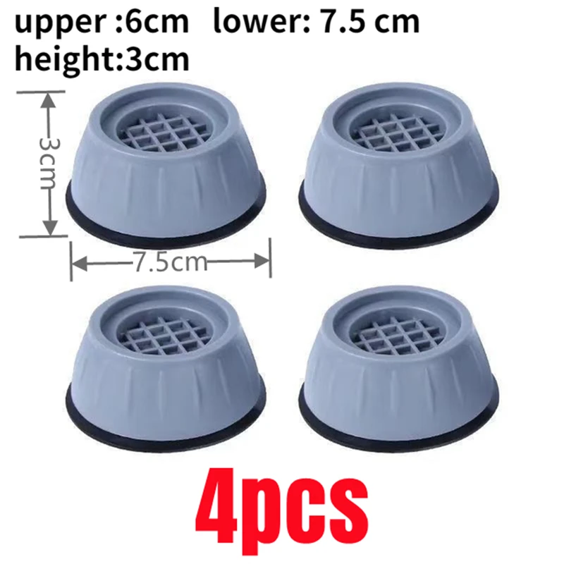 4Pcs Washing Machine Feet Pads Anti Vibration Non Slip Elasticity Rubber Mat Refrigerator Floor Furniture Prote Shock Proof Pad images - 6