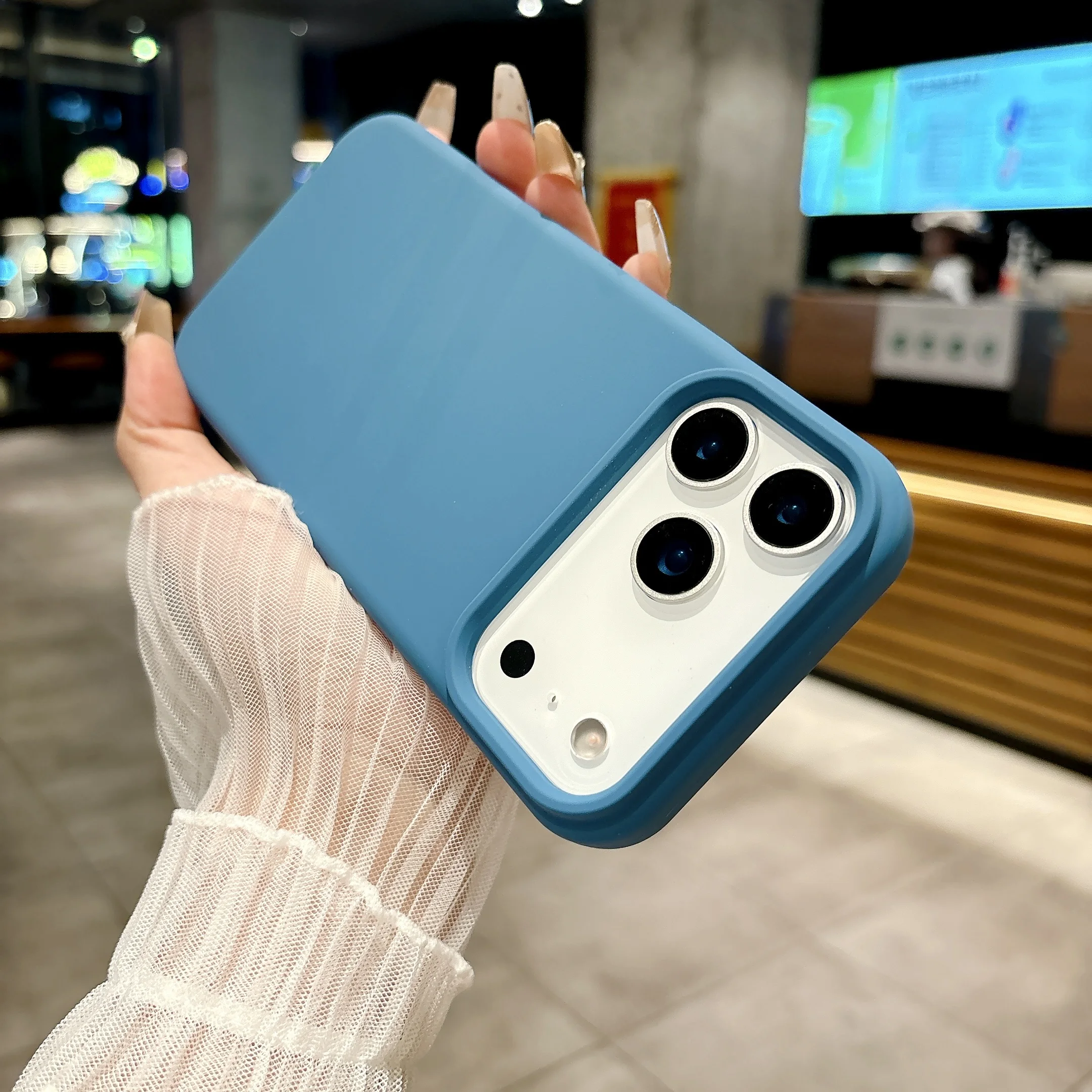 Shockproof Matte Soft Silicone Case with Button Protection - Solid Color