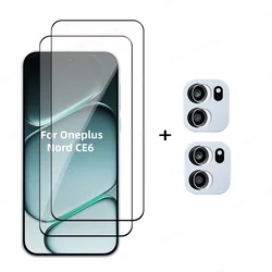 Premium Tempered Glass Screen Protector - Full Coverage, High - Definition Clarity for OnePlus Nord CE6 (2 Glass and 2 Lens)