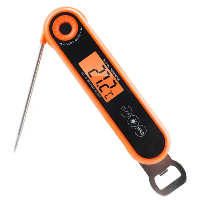Digitális Húshőmérő Univerzális Vízálló Konyhai Hőmérő Mágneses Háttámlával És Összecsukható Multifunkcionális Húshőmérővel