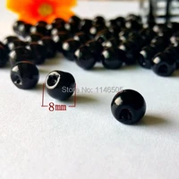 50pcs/lot 8mm side hole pearl buttons for Craft clothes sewing Black DIY sewing eye doll toy eye. 2