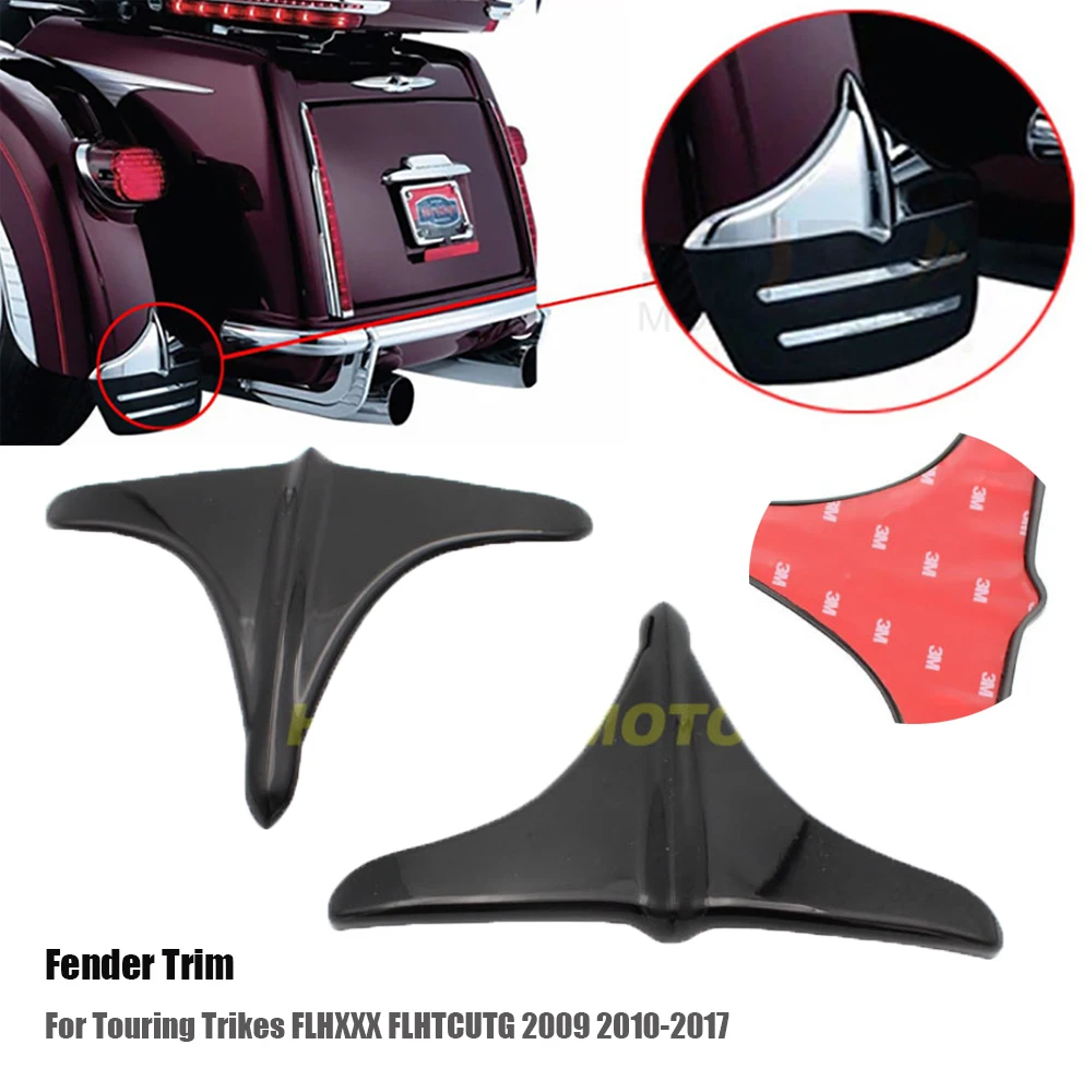 

Motorcycle Black Rear Fender Accents Leading Front Edge Trim For Touring Trikes FLHXXX FLHTCUTG 2009 2010-2017