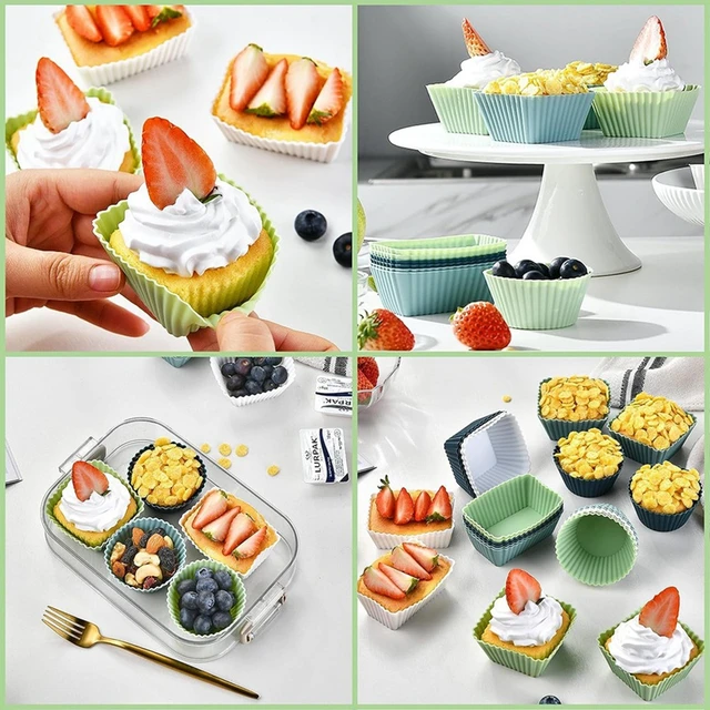 Reusable Cupcake Liners 36 Pcs Silicone Lunch Box Dividers, Non-Stick  Food-Grade Silicone Muffin Cups, Bento Box Accessories for Kids