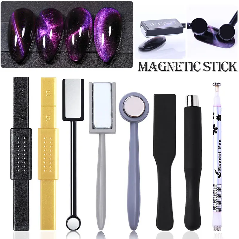 Dual-ended Cat Magnetic Stick 9D/5D Strong Effect Flower Strip Pattern Magetic Stick Board For Magnetic Gel Nail Polish Pen Tool