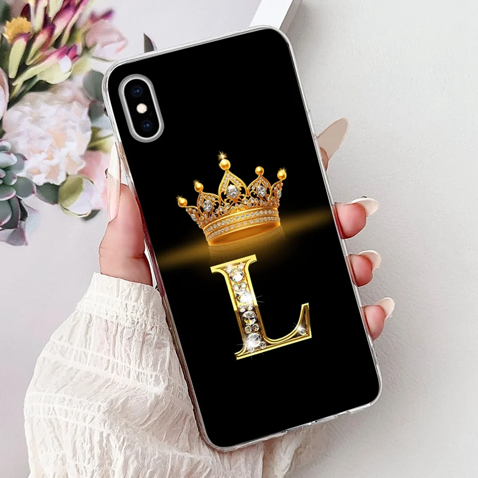 Clear Silicone Letter Design Phone Case - Soft TPU Cover