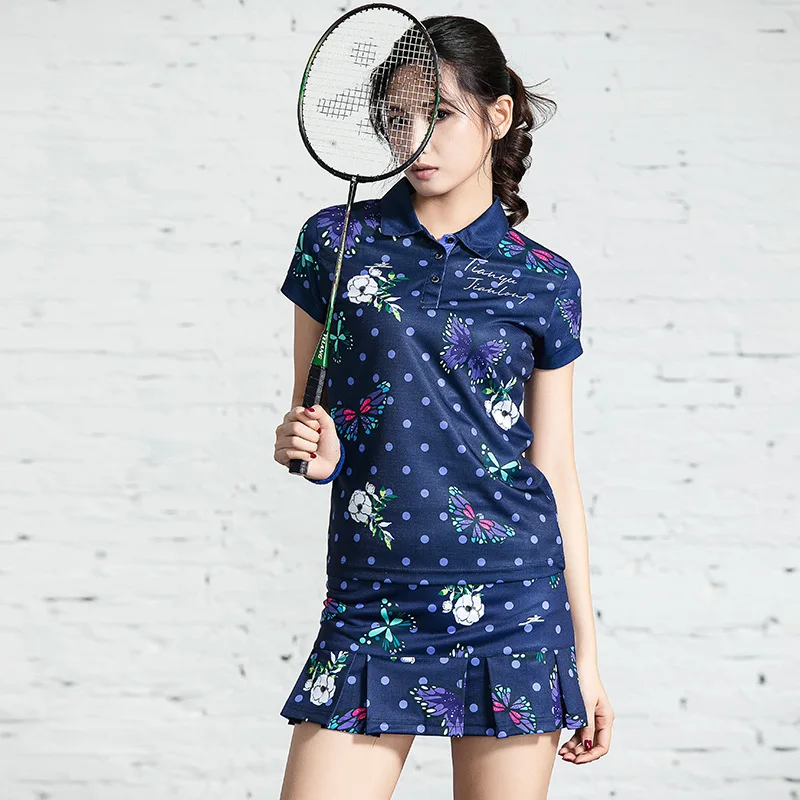 Badminton suit, women's quick drying and sweat absorbing tennis suit, table tennis sportswear