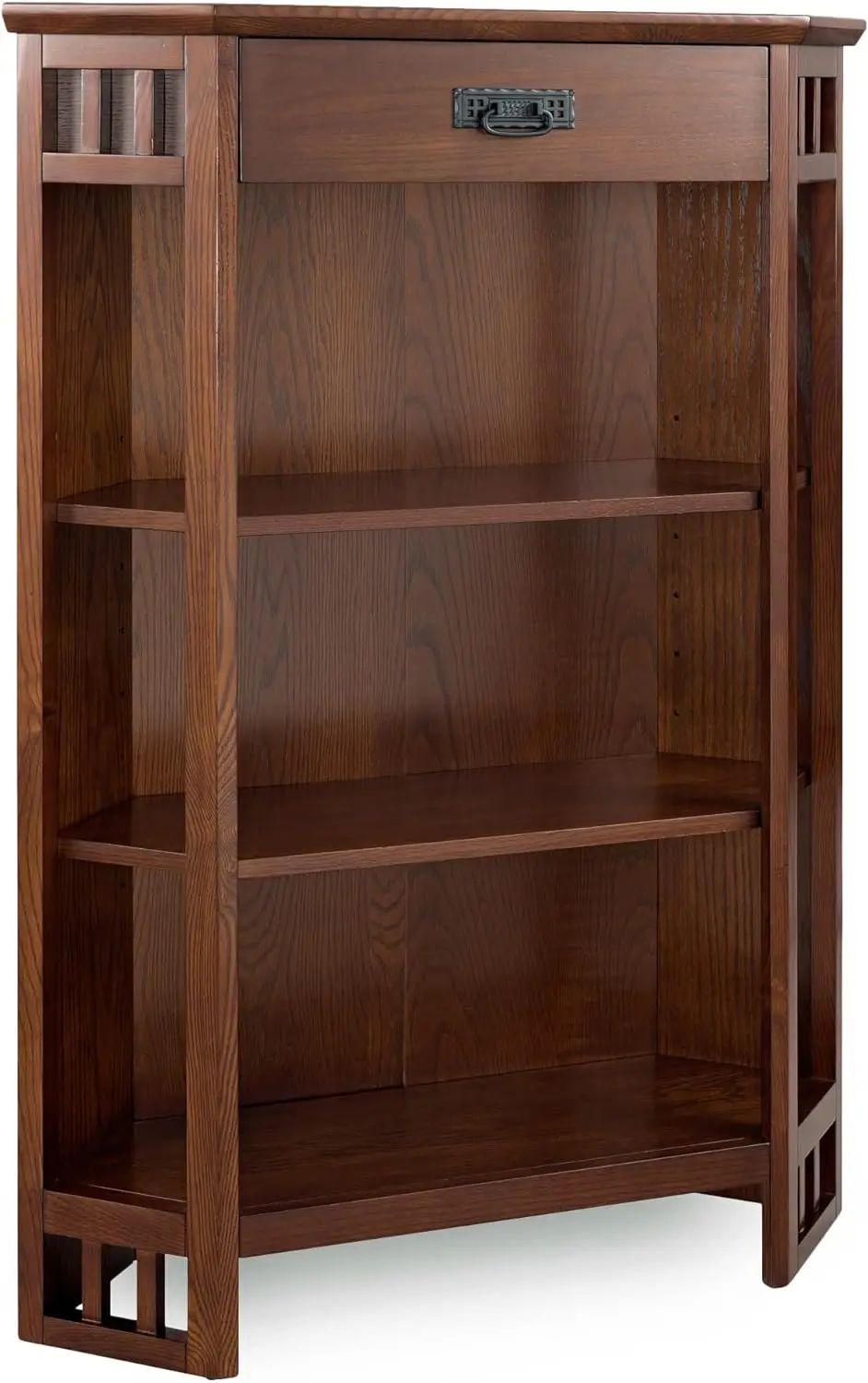 

Leick Home Mantel Height Corner Bookcase with Drawer Storage, Made with Solid Wood, for Entryway, Living Rooms, Home Offic