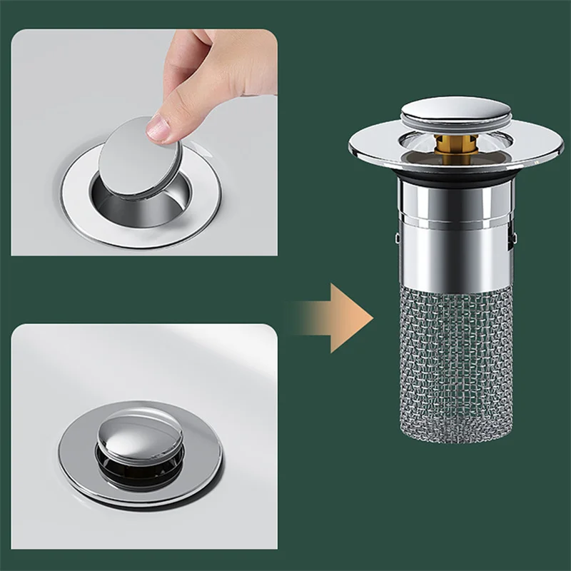 Multifunctional Floor Drain Filter Washbasin Pop-Up Bounce Core Basin Stopper Hair Catcher Shower Sink Strainer Bathroom Tools sink filter sink strainer floor drain filter hair drain catcher shower drain filter