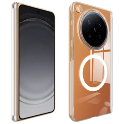 ELVEV Magnetic Anti - fingerprint Wireless Charging Transparent Phone Cover for OPPO Find N6 (Transparent)