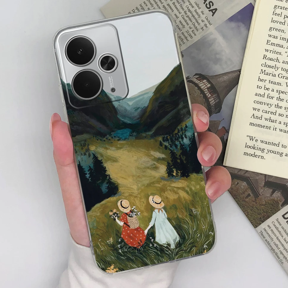 Chic Transparent TPU Silicone Phone Case with Lovely Design Patterns