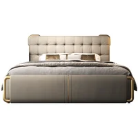 Lit de camping pliable de luxe 150x200cm, cadre de lit super king size, ensemble complet de meubles de chambre à coucher modernes pour adultes, style nordique pour la maison 6