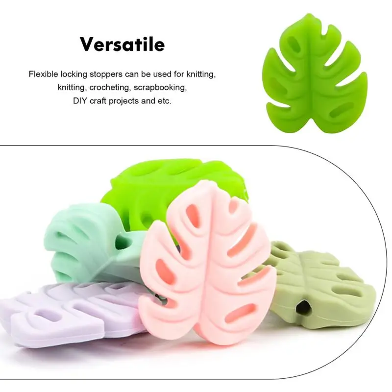Description Picture 4 of itemKnitting Needle Stoppers Monstera Knitting Silicone Stoppers Knitting Needle Point Protectors Turtle Backed Bamboo Silicone