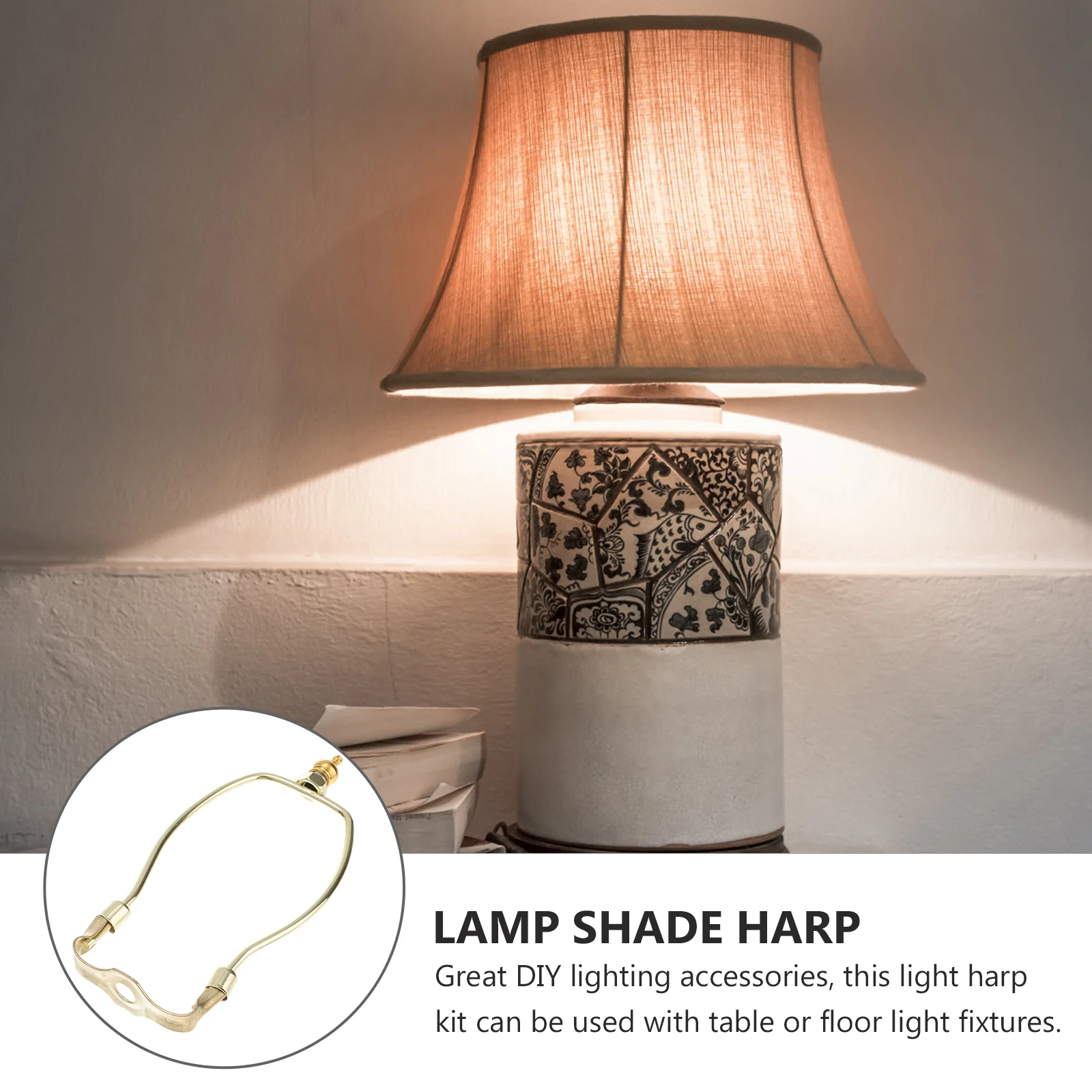 6 Inches Electroplate Stoving Varnish Horn Frame Lamp Harp Holder Lampshade Bracket Lighting Accessories for Table Floor Base