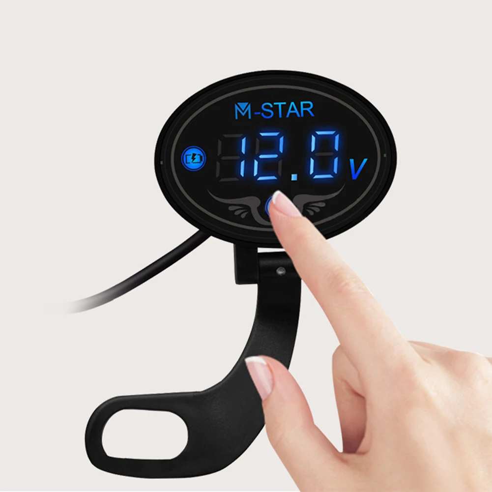 12V LED Digital Display Round Two wire Voltmeter DC Digital Car Voltage