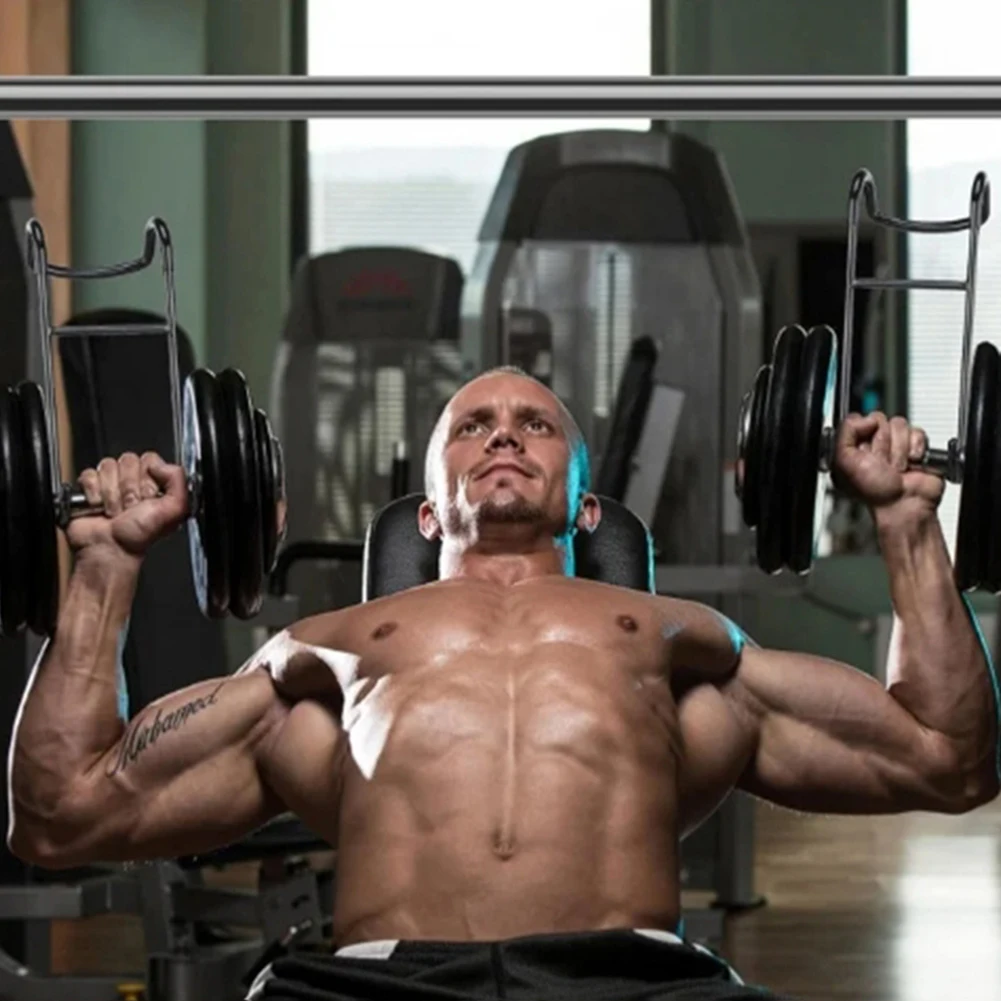 1-3PCS Heavy Power Dumbbells Rack Attachments Dumbbell Spotter Hooks Hold Up Hangers for Dumbbell Bench Press Chest & Shoulder W