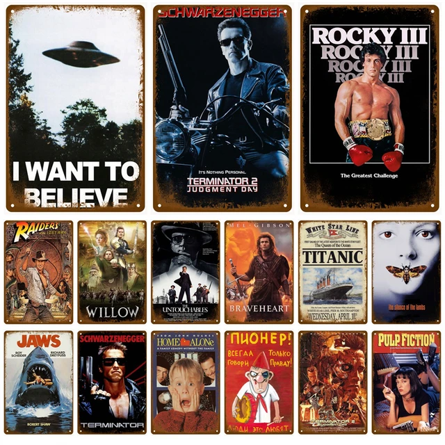 Retro Classics Old Movie Metal Sign Plaque Vintage Poster Tin Sign Decoration For Bedroom Man Cave Cinema Wall Home Decor Films