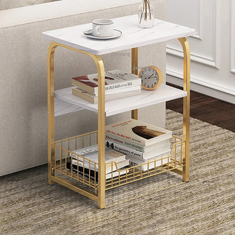 

Creative light Luxury Coffee end Tables modern Sofa Side Table living room Nordic Bedside Kitchen Shelf stolik kawowy furniture