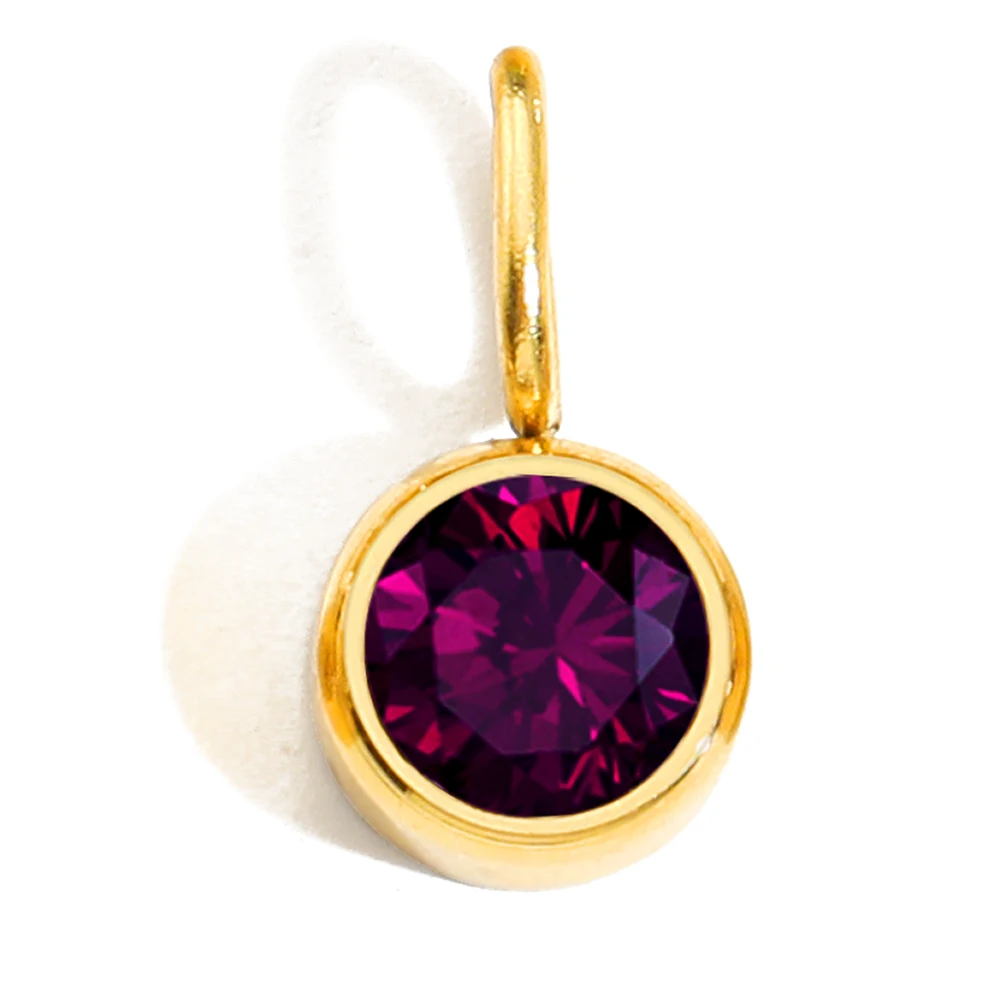 eManco Birthstone Pendant Necklace with Zirconia Crystals – Colorful Stone Accessories