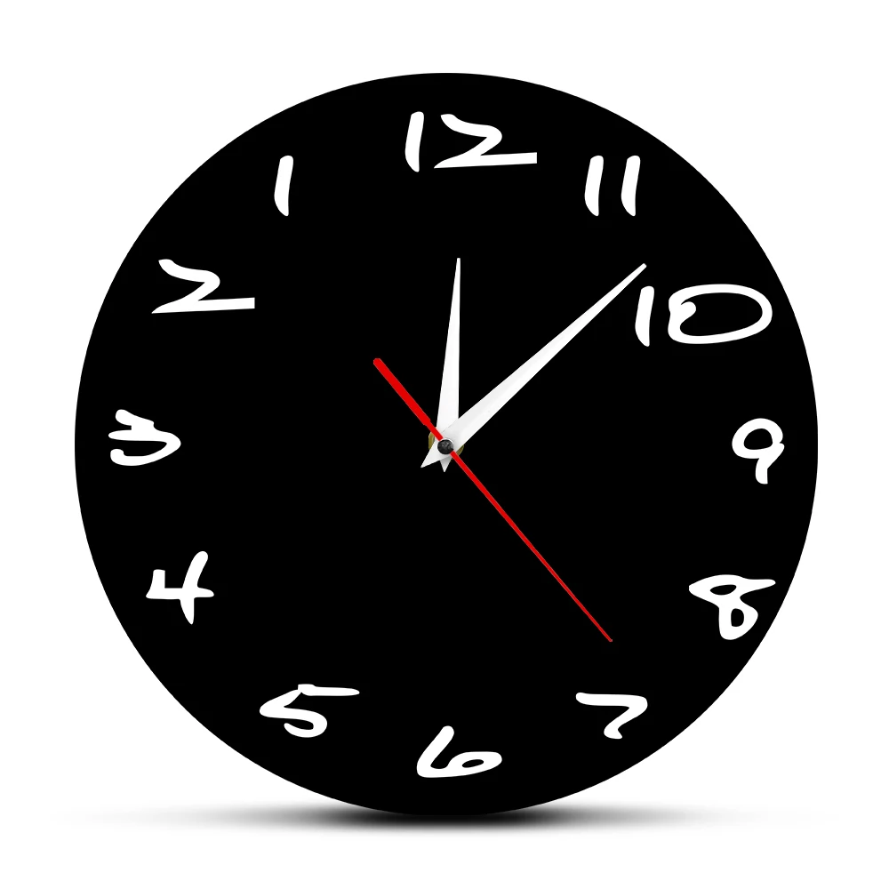 The Vinyl Clock Minimalist Black Backwards Clock Backwards Clock