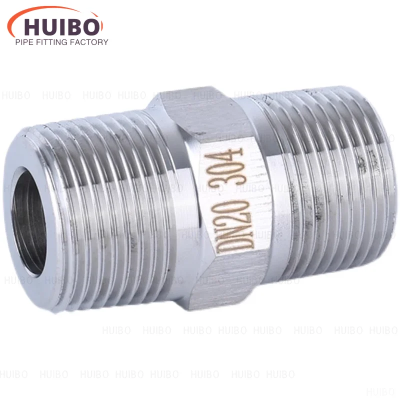 Pipe Fitting Water Pipe Fitting Hose Pipe Fitting High Pressure Adapter Coupler 1/8 1/4 3/8 1/2 3/4 1" G PT NPT Male Thread Hex Nipple Union 304 Stainless