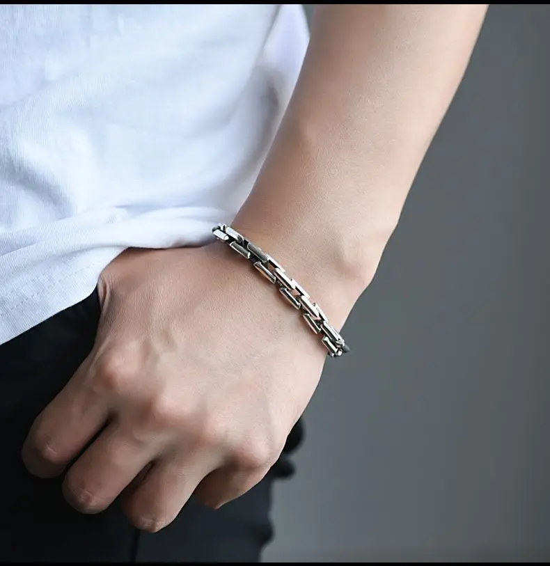 Vintage Fashion Personality Bamboo Bracelet Hip Hop Punk Cuban Chain Banquet Jewelry Accessories Gift