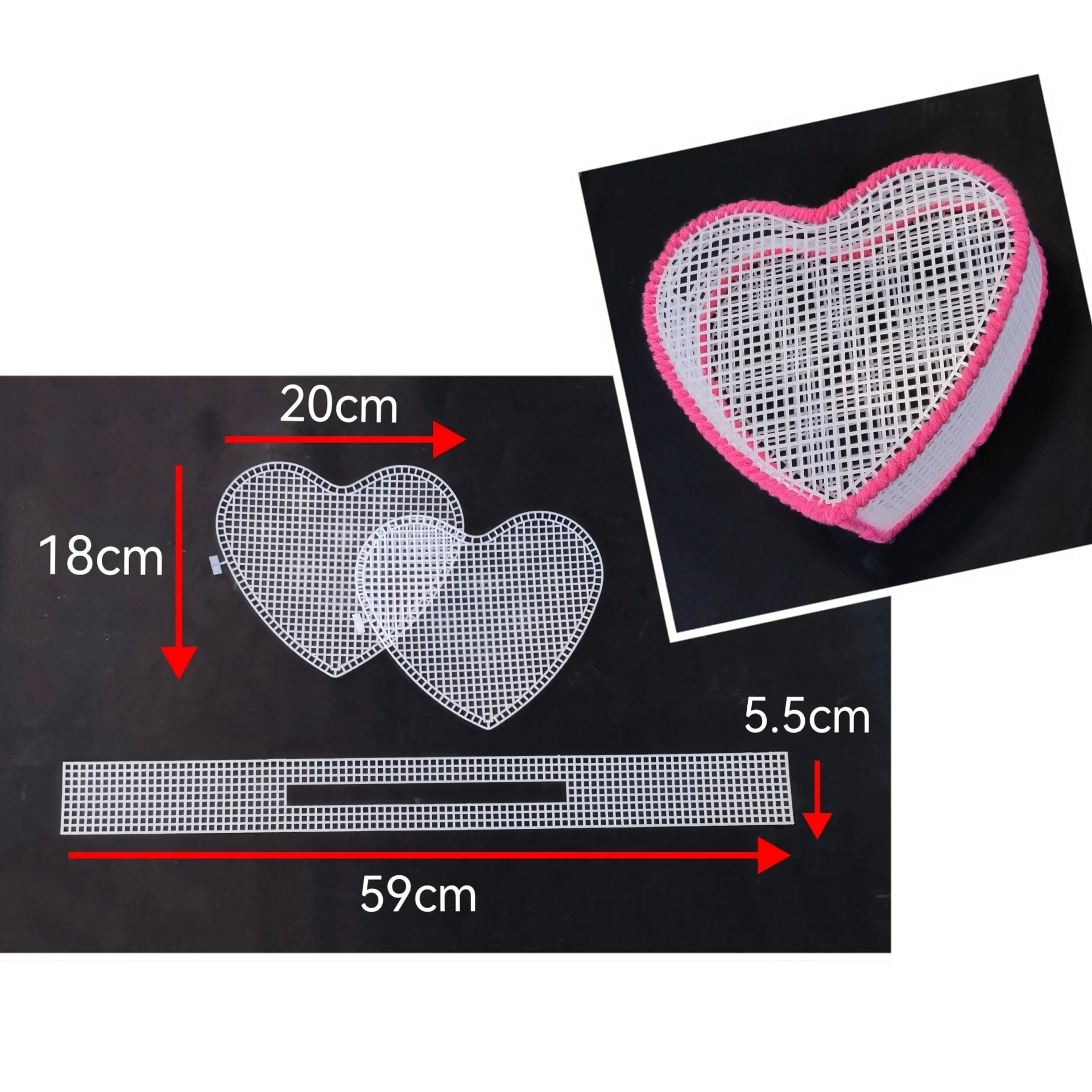 Christmas Gift Heart Knitting Weaving Plastic Mesh Sheet DIY Sewing Woven Bag Accessories Purse Making Supplies Crochet Projects