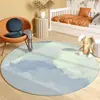 Simple Gradient Style Round Rugs Rustic Art Fresh Fashion Decorative Carpets for Living Room Bedroom Lounge Checkroom Mats 2