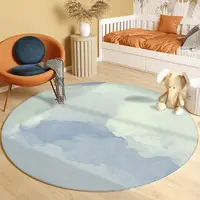 Simple Gradient Style Round Rugs Rustic Art Fresh Fashion Decorative Carpets for Living Room Bedroom Lounge Checkroom Mats 2