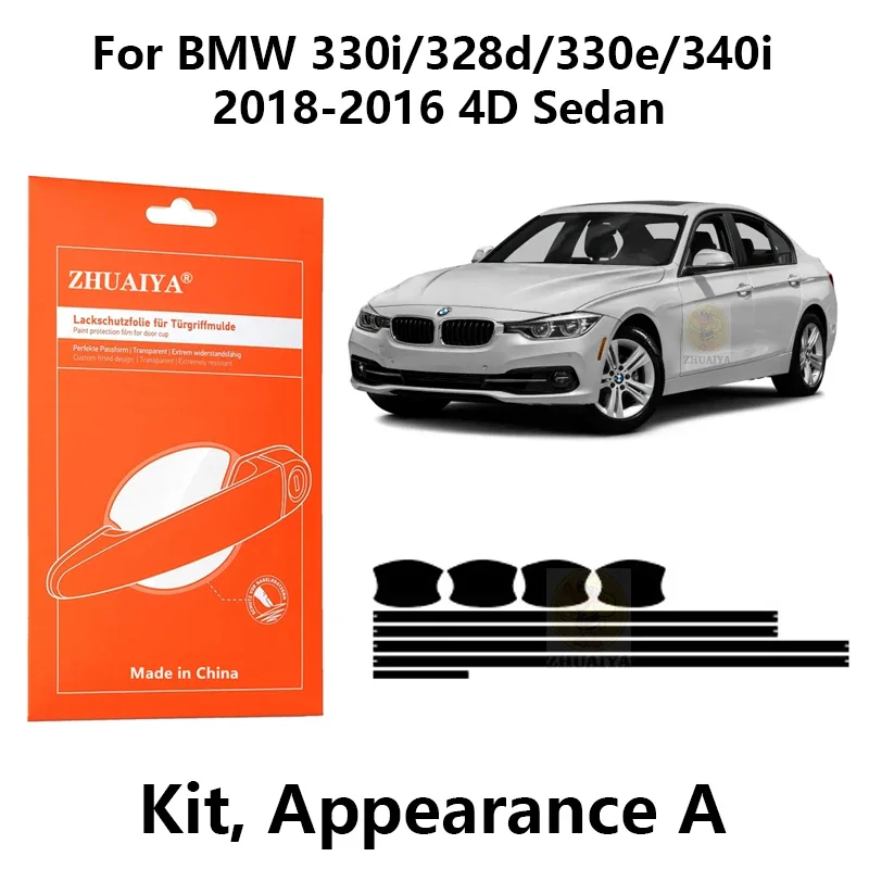 

Защитная пленка ZHUAIYA для красок дверной ручки, ТПУ PPF для BMW 330i 328d 330e 340i 2018-2016 4D Седан